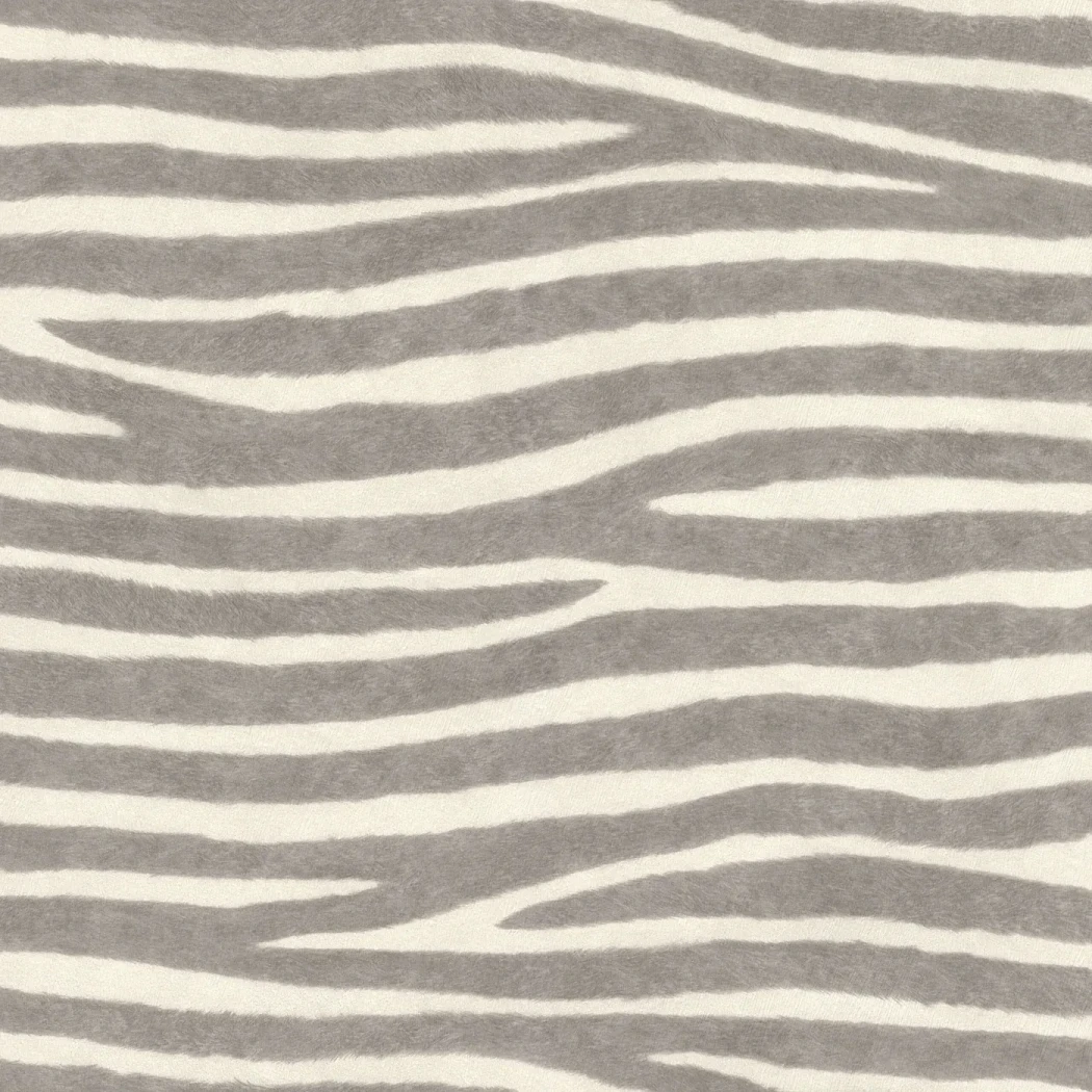 Wallpaper Cement, grey zebra stripes on an off-white ground