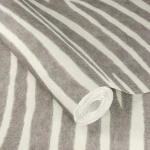 Wallpaper Cement, grey zebra stripes on an off-white ground