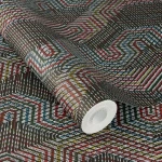 Wallpaper Chrome, red, teal and gold diamonds on black