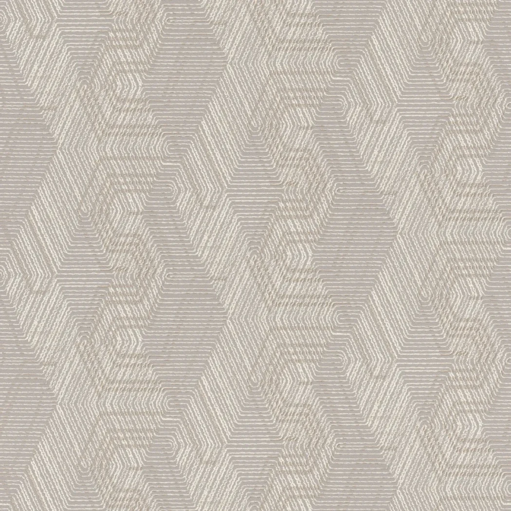 Wallpaper Spelt, fine beige and taupe hexagon line pattern