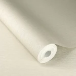 Wallpaper Chamois in cream with fine vertical linen-style stripes