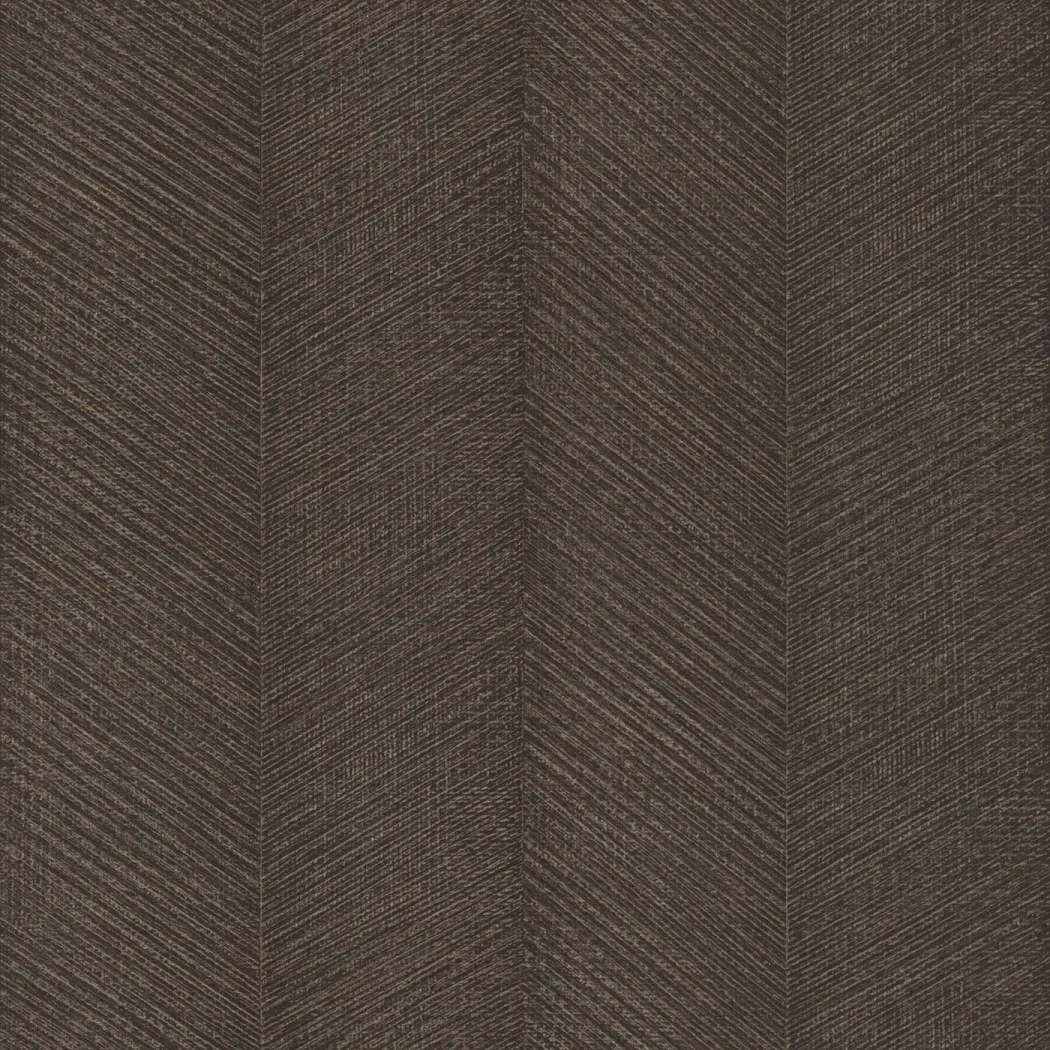 Wallpaper Nickel with fine chevrons in brown and bronze