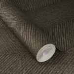 Wallpaper Nickel with fine chevrons in brown and bronze
