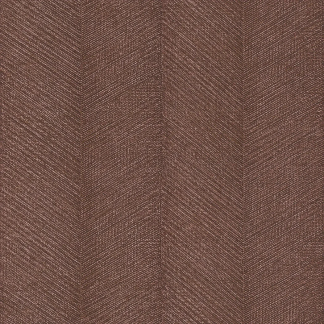 Wallpaper Crayfish, terracotta woven chevron pattern with a tweed-like texture