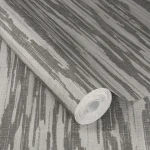 Wallpaper Gravel, abstract anthracite stripes on a light grey ground