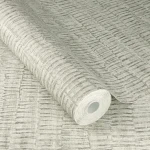 Wallpaper Pebble with grey wood-effect striations on ecru