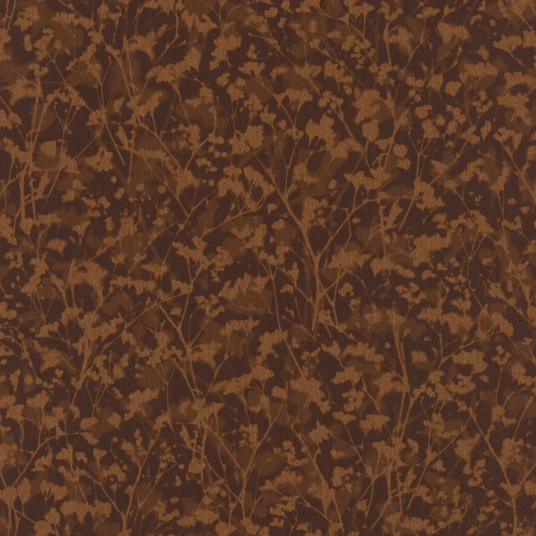 Wallpaper Sanguine with copper branches on a near-black brown ground
