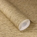 Wallpaper Soft Sandstone in golden beige with a hessian texture