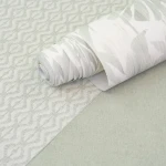 Wallpaper Daffodil in plain pale grey-green with canvas texture