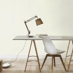 Wallpaper Porcelain, plain off-white with a fine linen texture