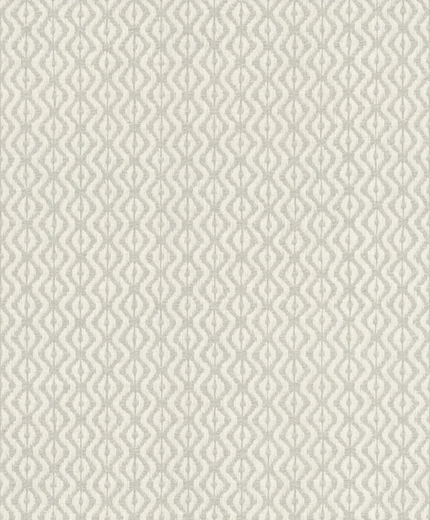 Wallpaper Platinum with a grey ogee pattern on ecru