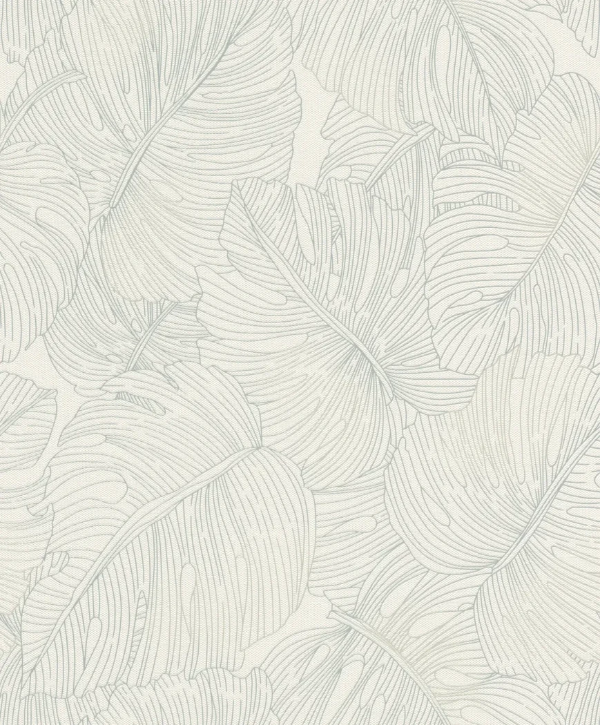 Wallpaper Pale Smoke with grey outlined monstera leaves