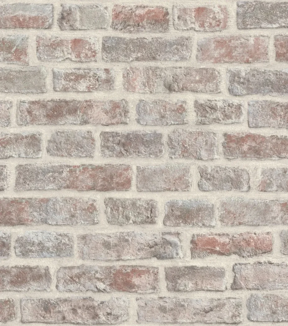 Wallpaper Roof Tile with terracotta and grey brick effect