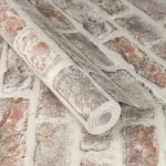Wallpaper Roof Tile with terracotta and grey brick effect