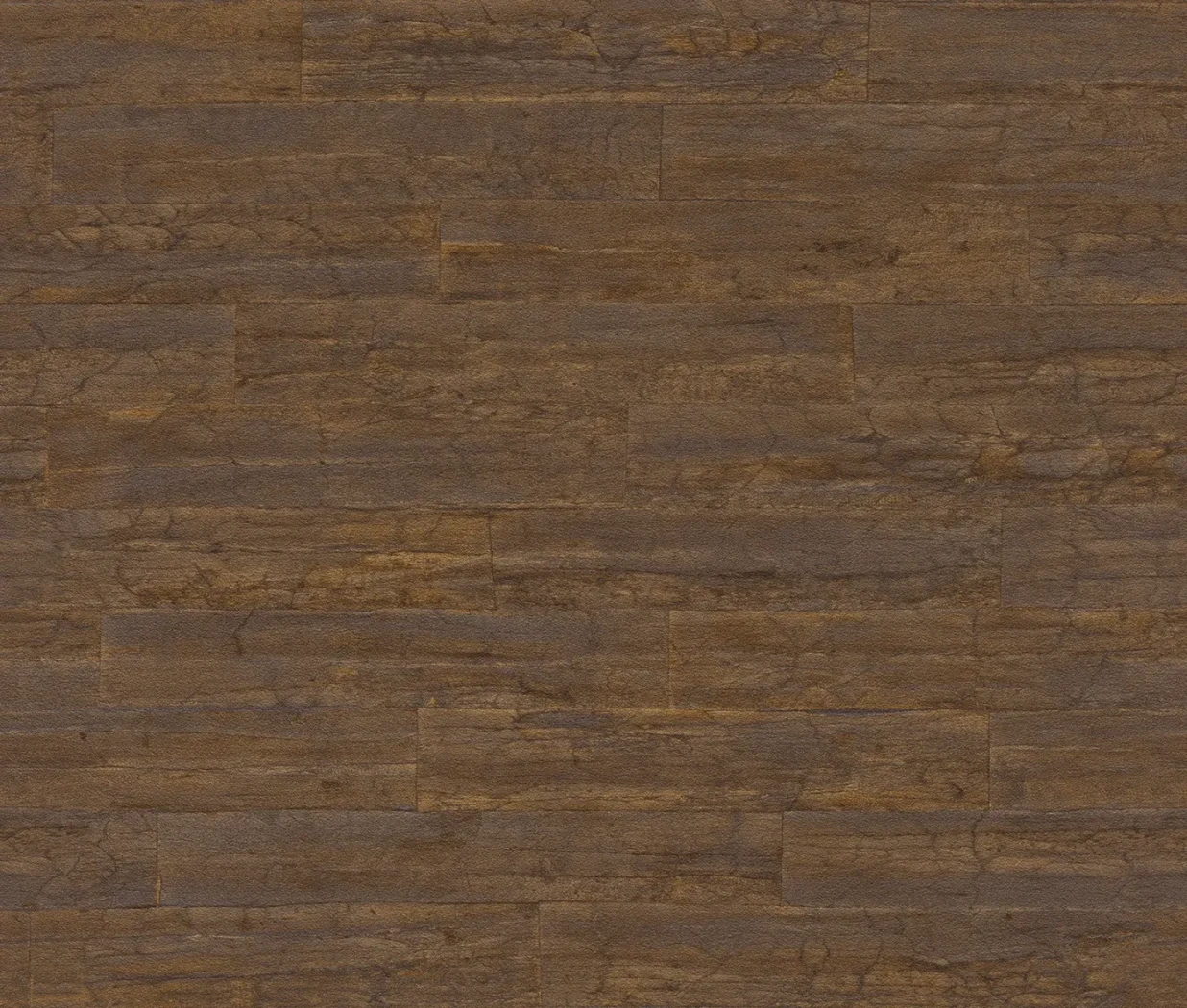 Wallpaper Caramel, ochre-brown veined stone blocks in staggered layout