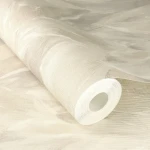 Wallpaper Frosted Chamois with feathered cream and taupe shapes