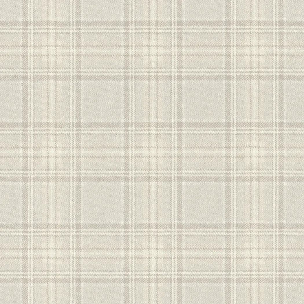Wallpaper Frosted Praline with fine beige and cream tartan check