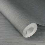 Wallpaper Misty Pearl in plain grey with fine woven texture