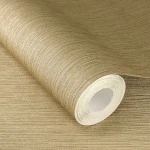 Wallpaper Saffron with gold woven texture in ochre tones