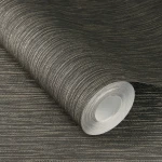 Wallpaper Ashen Rain in charcoal with gold-flecked vertical stripes