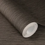 Wallpaper Honey in plain deep brown with ochre woven texture