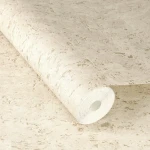 Wallpaper Frosted Hemp, cream trowelled plaster effect with gold highlights
