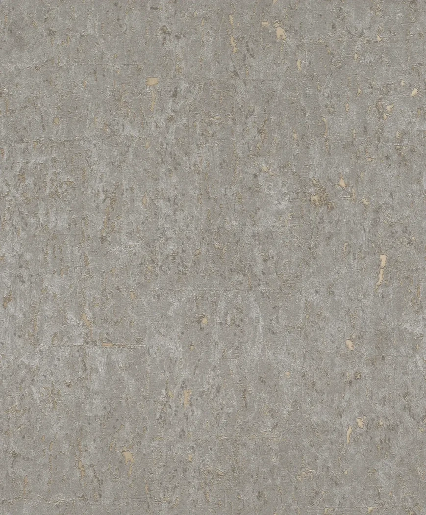 Wallpaper Soft Mercury, grey concrete effect with gold flecks
