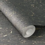 Wallpaper Misty Rain with charcoal cork texture and gold flecks