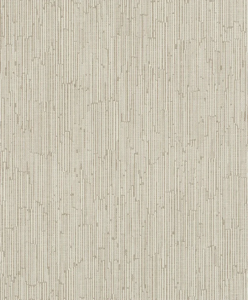 Wallpaper Veiled Bamboo, beige woven mat texture with vertical stripes