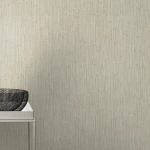 Wallpaper Veiled Bamboo, beige woven mat texture with vertical stripes