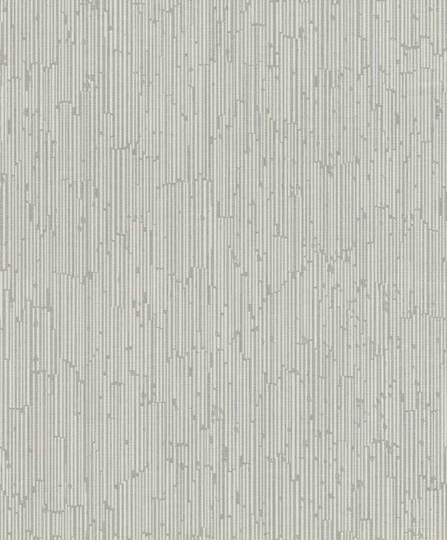 Wallpaper Veiled Rock with fine grey woven stripes on ivory