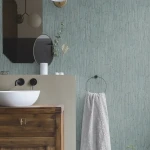 Wallpaper Soft Grey Millstone, fine blue-grey vertical woven stripes