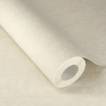 Wallpaper Frosted Shell in plain cream with fine vertical texture