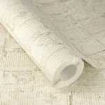 Wallpaper Frosted Nougat, cream and beige woven chevron squares
