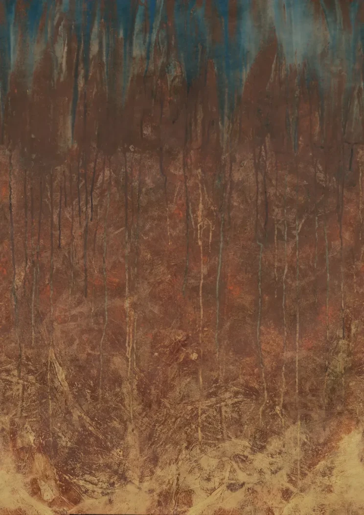 Wallpaper Terracotta Tile, terracotta and rust paint drips