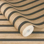 Wallpaper Soft Jute with pale timber slats and dark joints
