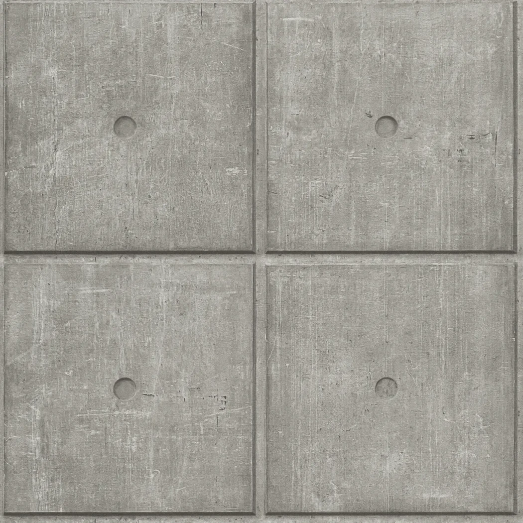 Wallpaper Soft Shade, grey concrete slabs with recessed joints