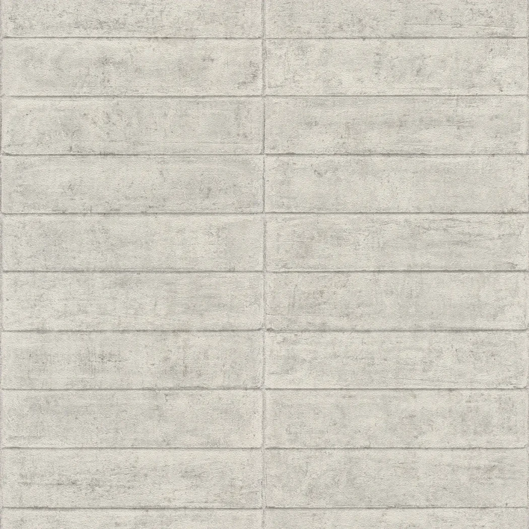 Wallpaper Frosted Cloud in light grey concrete-style tiles