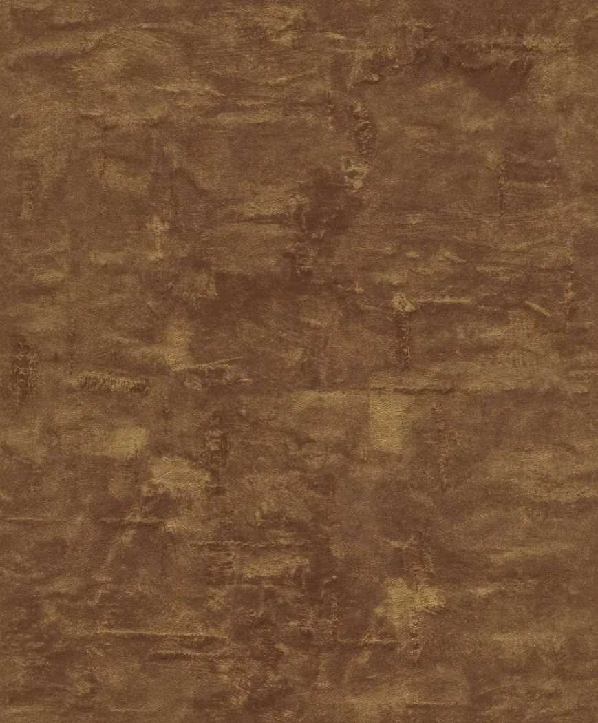 Wallpaper Ashen Golden Heather, ochre-brown patinated plaster with gold highlights