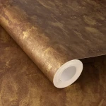 Wallpaper Ashen Golden Heather, ochre-brown patinated plaster with gold highlights