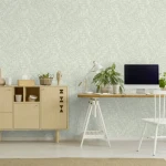 Wallpaper Frosted Pebble with pale grey fern fronds