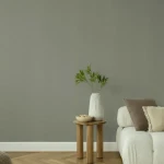 Wallpaper Misty Ash in plain ash grey linen texture