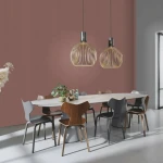 Wallpaper Bordeaux, plain deep terracotta with fine canvas texture