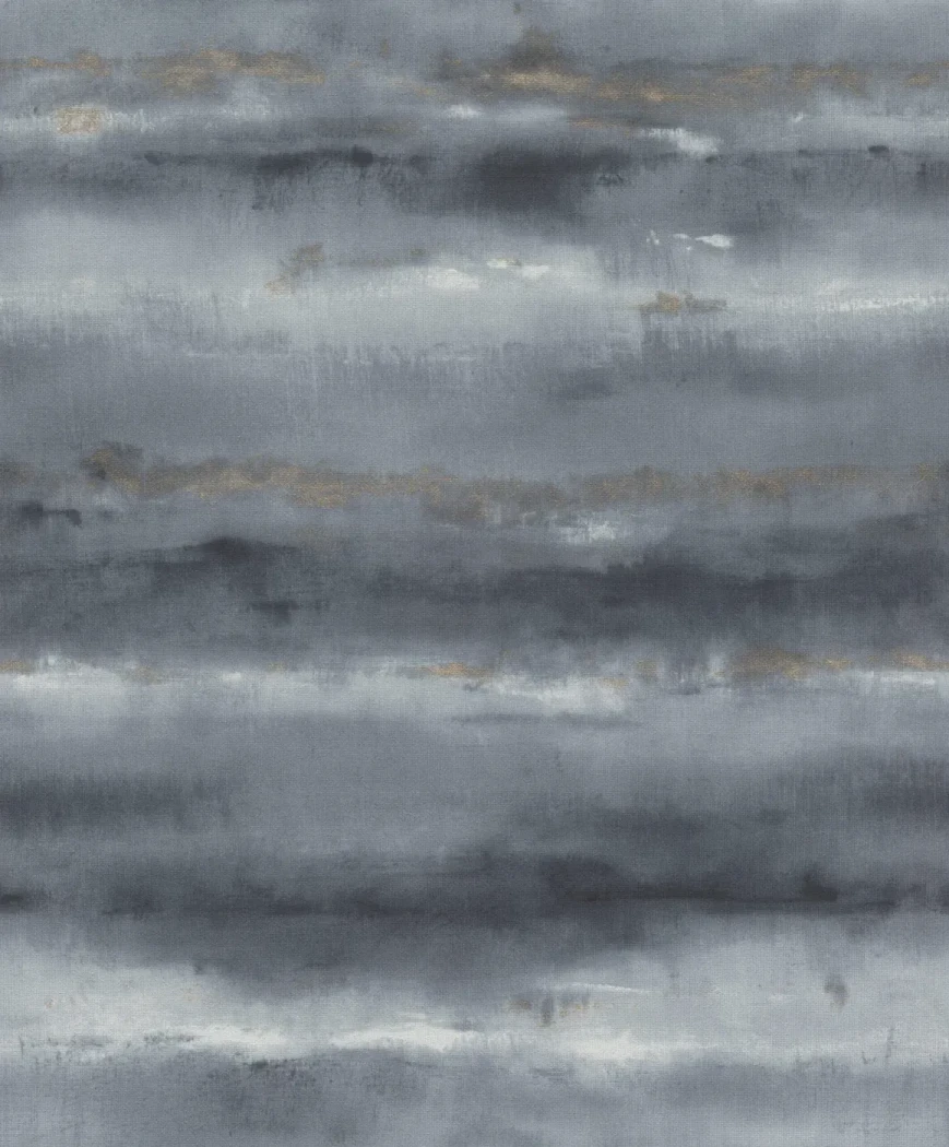 Wallpaper Misty Bark, grey painted bands with fine gold veins