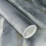 Wallpaper Misty Bark, grey painted bands with fine gold veins