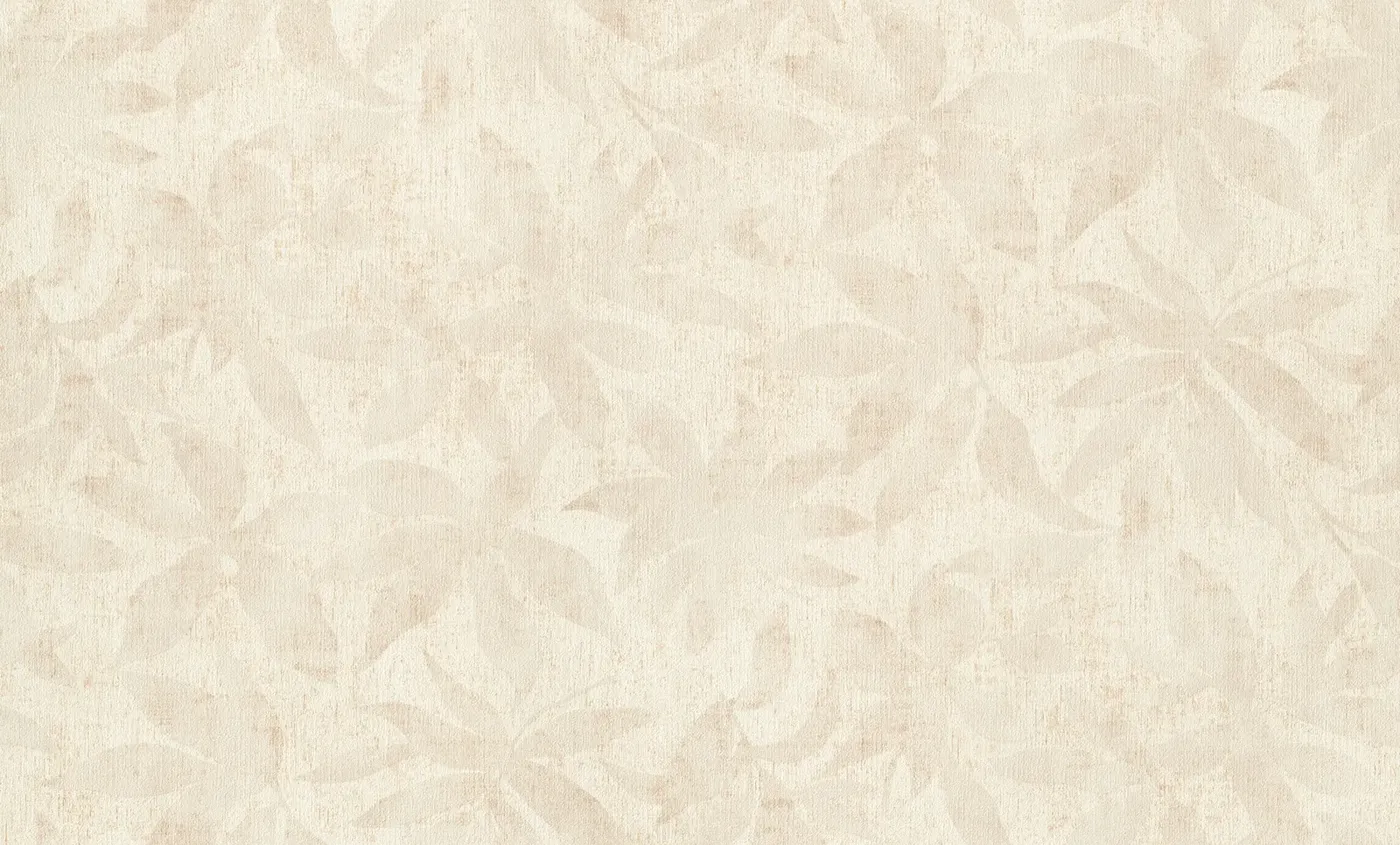 Wallpaper Pale Starch with tone-on-tone cream leaves