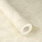 Wallpaper Pale Starch with tone-on-tone cream leaves