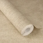 Wallpaper Veiled Braid, plain warm beige with woven texture