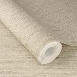 Wallpaper Veiled Buckwheat with fine beige and taupe stripes