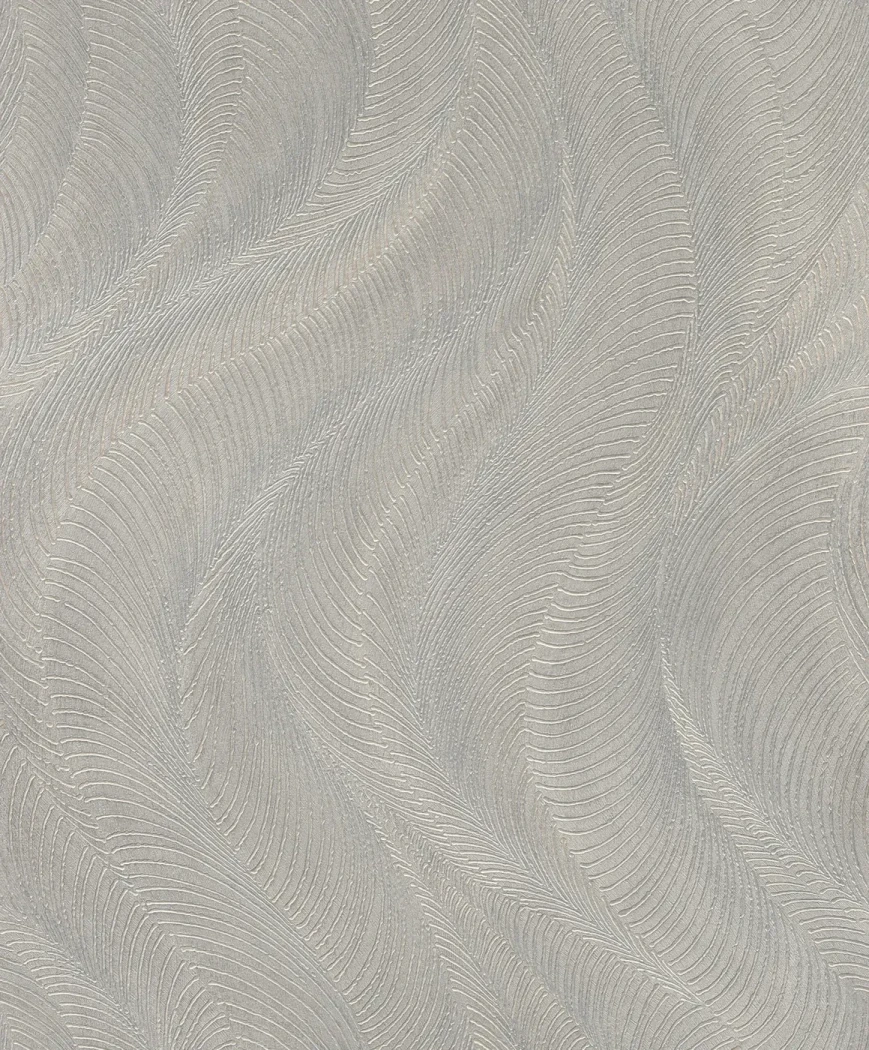 Wallpaper Soft Smoke, grey textured feathers in sweeping waves
